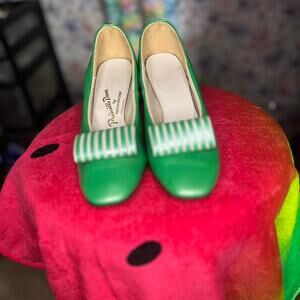 Vintage Priscilla Dean Green Kitten Heel